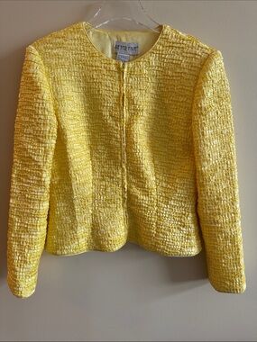AFTER FIVE Bright Yellow Textured Blazer
